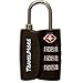 1 Pack Open Alert Indicator TSA Approved 3 Digit Luggage Lock for Travel Suitcase & Baggage (Black)