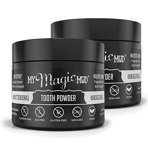 My Magic Mud - Whitening Tooth Powder, Polishing, Brightening, Charcoal, Original, 1.06 oz. (2-Pack)