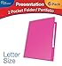 New Generation - PINK - 2 Pocket Presentation Folder / Portfolio 9.25 x 12 Inches Heavy Duty paper UV Glossy Laminated - 6 Folders per Pack in a Display Box