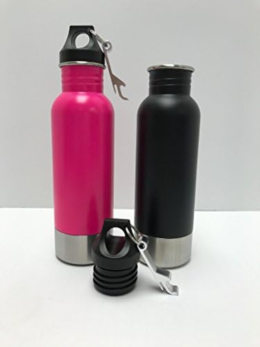 Craft Connections Stainless Steel Bottle Insulator with Opener - Pack of 2 (Pink-Matte Black)