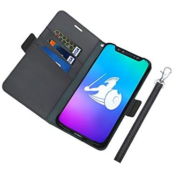 DefenderShield Compatible iPhone 8 Plus/iPhone 7 Plus EMF Protection Radiation Case - Detachable Magnetic Anti Radiation Shield & RFID Blocker Wallet Case w/Wrist Strap