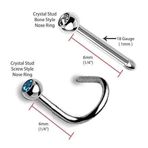 BodyJ4You 15PC Professional Piercing Kit 18G Nose Screw Rings Studs