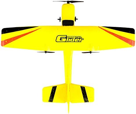 HIGHMIGOU RC Helicopter Flight Toys 2CH Gyro RTF Remote Control Glider 350mm Wings EPP Mini Indoor Remote Control Aircraft Quad Axis Aircraft Toys Beginner Adult RC Racing Aircraft (Yellow)