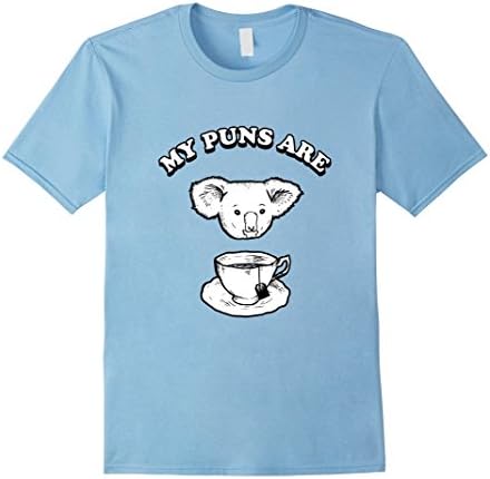 Men's My Puns Are Koala Tea T-Shirt | Funny Quality Humor Tee Medium Baby Blue