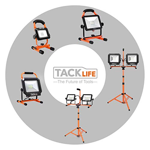 TACKLIFE 5400 Lumen Tripod LED Work Light with Two-Head Total 60W Work Lights, Metal Telescopic Tripod Stand, Rotating Waterproof Lamps and 16.5 Ft AC Power Cord - Thumbnail 6