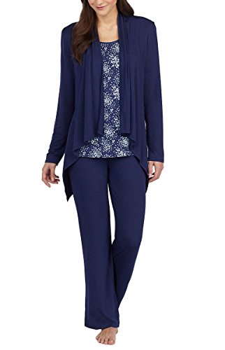 Carole Hochman Midnight Ladies' 3-Piece Pajama Set (Blue, Small)