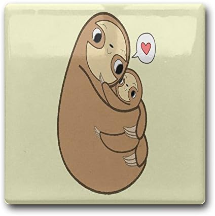 Linpark Cute Sloth Square Drink Coaster Holder Cup Mats Ceramics 11cm