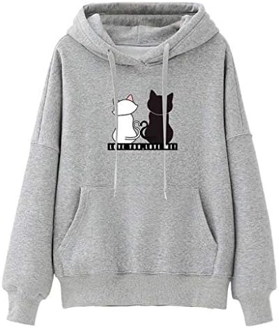 Womens Long Sleeve Casual Hoodies Cat 