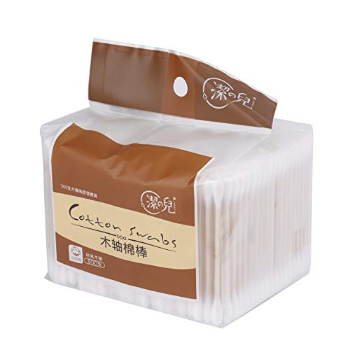 500PCS/SET Natural Cotton Swabs Double Head Wood Sticks Nose Ears Cleaning Cosmetics Health Care Cotton Buds