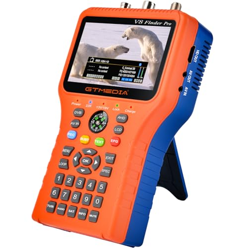 GTMEDIA V8 Finder Pro Digital Terrestrial and Sat Field Meter DVB-S2X / S2 / T2 / C, T2 and Sat Signal Meter MPEG-2/4 H.264 / H.265 Satellite Locator