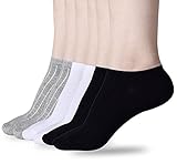 Women's Low Cut Socks,6 Pairs Ankle Socks for Women,Black White Grey Non Slip Cushioned Athletic Short Sock by Sioncy (Black + White + Grey)