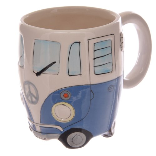 Volkswagen - Blue Ceramic Shaped Coffee Mug / Cup (VW Camper Van)