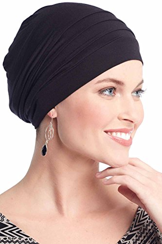 MOD Slouchy Snood Cap-Caps for Women with Chemo Cancer Hair Loss Luxury Bamboo - Black