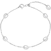 LOVPEPY Pearl Bracelets for Women 925 Sterling Silver Simple Pearl Chain to Daughter,14K Gold Plated Dainty Pearl Bracelet BFF Friendship Bracelet Birthday Wedding Jewelry Gift