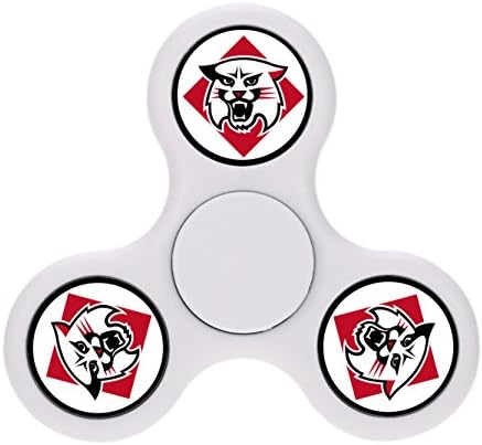 Tri-Fidget Gyroscope (Wildcats/Davidson)Baseball Logo Funny Gift Long Spin Time Relieve Anxiety Focus Stress Boredom For ADHD Kids Adults Boys Girls-White