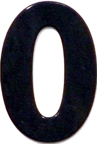 Bold Black Reflective Mailbox or House Number - 0 - Size 2" - (select size (2",3",4",5" or 6") and digit (0-9) in dropdown menus) - Thick, Die-cut PVC