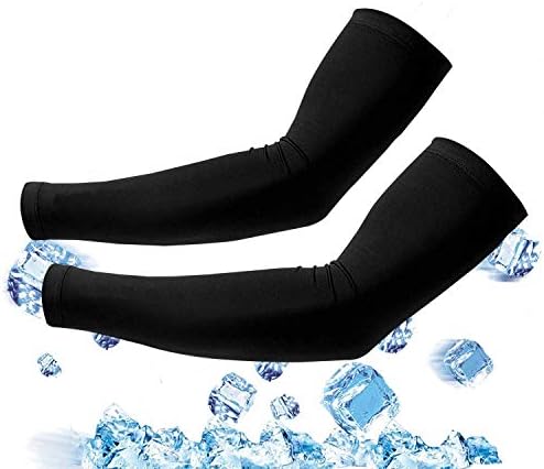 Lasguard UV Protection Cooling Arm Sleeves (1Pair), uv Protection Elbow for Men,Women,Kids for Sun Protection, Running, Cycling, Fishing, Golf, Basketball, Football,Volleyball (black, L)
