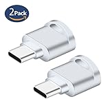USB C Card Reader, 2 Pack Type C to Micro SD Card Reader Aluminum for MacBook Pro, Samsung Galaxy S8 S8+, Nintendo Switch, Nexus 6P 5X, LG V20 G6 and More (Silver)