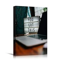 Canvas Wall Art Pressed Quotes Bedroom Industrial Inspirational Modern Art Multicolor Neon Photography Quotes Urban - 12x18 inches