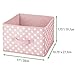 mDesign Medium Soft Fabric Nursery/Playroom Closet Storage Organizer Bin Box with Front Handle for Cube Furniture Shelving Units - Holds Toys, Clothes, Diapers, Bibs, 4 Pack, Pink/White Polka Dot