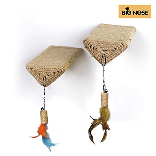 BIG NOSE Wall Mount Cat Floating Steps Shelves Scratching Post with