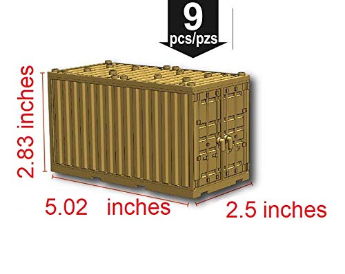 Dark Tan Cargo Shipping Container Compatible with Toy Brick Minifigures - Thumbnail 2