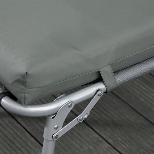 Outsunny Outdoor Lounge Chair Cushion Set of 2, Non-Slip Chaise Lounge Cushions, Sun Lounger Pads for Indoor Outdoor, 77.2" x 21.7", Dark Grey