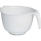 Glad Mixing Bowl with Handle – 3 Quart | Heavy Duty Plastic with Pour Spout and Non-Slip Base | Dishwasher Safe Kitchen Suppl