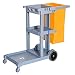 HomCom 3 Shelf Commercial Cleaning Rolling Janitor Cart with 25 Gallon Vinyl Bag primary