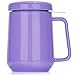 Tealyra - Peak Ceramic Purple Tea Cup Infuser - 19-ounce - Large Mug with Lid and Stainless Steel Infuser - Tea-For-One Perfect Set for Office and Home Uses - 580 milliliter