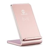 iPhone X Wireless Charger,7.5W Fast Wireless Charger 3-coil Charging Pad Stand For iPhone X/8/8Plus, Qi Fast charge For Samsung Glaxy S9 S9+ S9 Plus Note8 S8 S8 Plus S7 S6 Edge Plus(Rose Gold)-SHARLLE