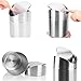 Samyoung Recycling Trash Can Fashion Mini Brushed Stainless Steel Wave Cover Counter Top Trash Can Garbage Bin Wastebasket Perfect for the Kitchen Bathroom Office Car Use
