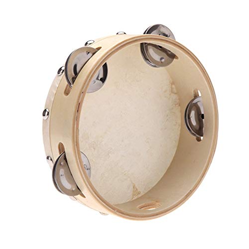 Algol - 6in Hand Held Tambourine Drum Bell Metal Jingles Percussion Musical Toy for KTV Party Kids Games