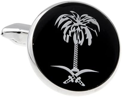 Mens Cufflinks Round Pirates Island Palm Tree Cuff Links B1122