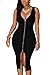 Prograce Women's Sleeveless V Neck Split Bandage Bodycon Midi Party Dress
