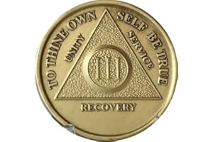 RECOVERYCHIP 3 Year AA Medallion Traditional Bronze Raised Center Sobriety Chip