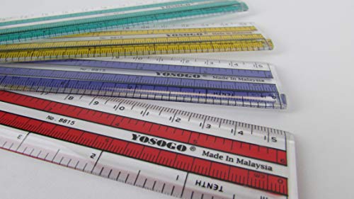 6 inch (15 cm) Premium Quality Transparent Plastic Ruler Pack of 12