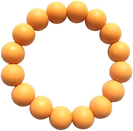 Wheat Yellow Teether BPA Free Teether Chew Beads for Kids Bracelet Baby Chewing Silicone Teether Toy Baby Teething Bracelet Jewelry