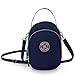 TianHengYi Small Water Resistant Nylon Cross-body Purse Three Layers Cell Phone Pouch Handbag for Teens Navy Blue
