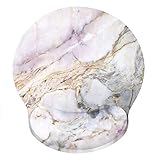 Ergonomic Mouse Pad with Gel Wrist Rest Support, iLeadon Non-Slip Rubber Base Wrist Rest Pad for Home, Office Easy Typing & Pain Relief, Colorful Marble