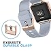 AIUNIT Compatible Fitbit Blaze Band Frame, Replacement for Fitbit Blaze Small Bands Accessories Wristband Sport Strap for Fitbit Blaze Smart Tracker Women Men(Gray Band & Gold Rose Frame)
