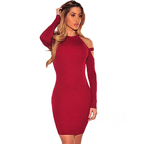 long sleeve off the shoulder midi dress