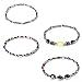 Thunaraz 4PCS Hematite Stone Anklets Energy Magnetic Bracelet Therapy Bracelet for Women