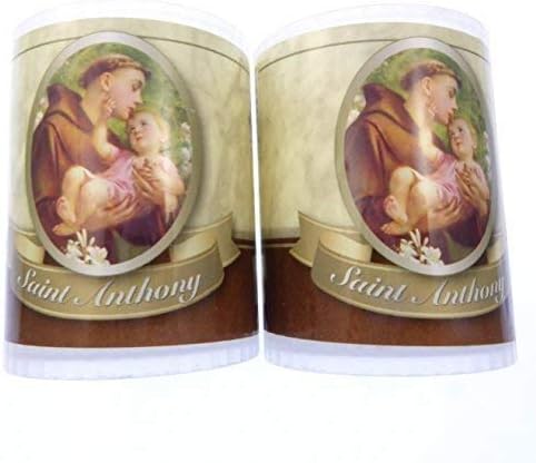 2 x St. Anthony candle Burns for 24 hours Picture on the front Prayer on the back 2.5 inch tall