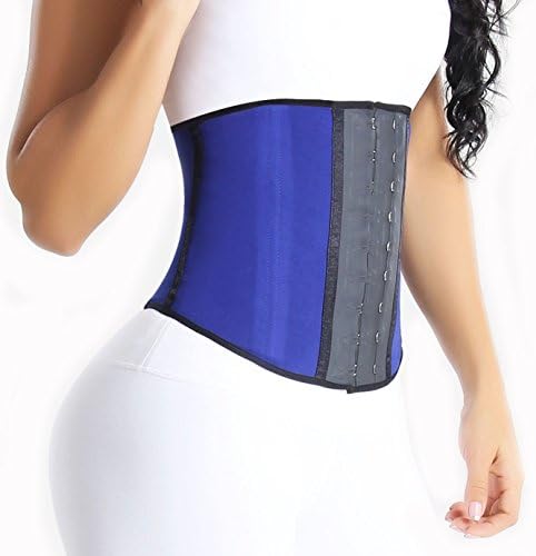 RCW Women's Waist Trainer Blue Sport Latex 3 Hook Cincher Shapewear Size 38