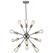 Sputnik Chandelier, Naturous 12 Lights Pendant Light, Modern Ceiling Light with Chrome Finish, Vintage Industrial Style Lighting Fixture, UL Listed