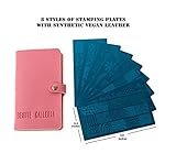 Beaute Galleria Pro Nail Art Manicure Stamping Set - 8 Pattern Styles of Stamping Plates with Storage Bag for use with Nail Lacquer Polish