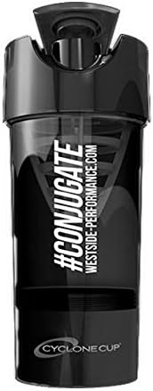 Westside Performance Nutrition #Conjugate Cyclone Shaker with Added Compartment - Great for Protein Shakes, Nutritional Supplements and Other Beverages - 16 fl. oz. (Black)