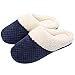 ULTRAIDEAS Women's Lamb-hug Comfy Fleece House Slippers Memory Foam, Slip-on House Shoes Indoor Outdoor (Blue, Size 7-8)