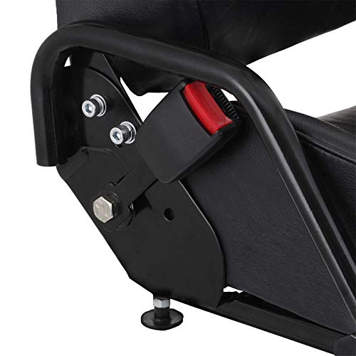 SHZOND Universal Forklift Seat Komatsu Style Forklift Suspension Seat with Retractable Seat Belt Excavator Seat (Black)